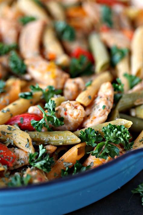 30-minute-chicken-vegetable-skillet-pasta-cravings-of image
