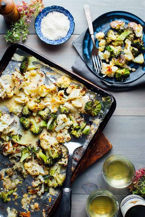 roasted-broccoli-and-cauliflower-with-cheese-healthy-seasonal image