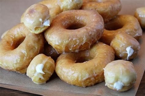 easy-glazed-doughnuts-and-cream-filled-doughnut image