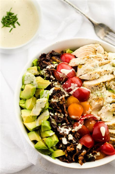 avocado-grilled-chicken-salad-with-bacon-wendy-polisi image