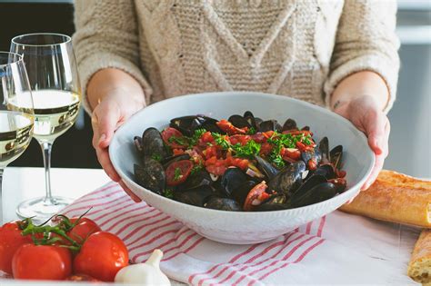 tomato-chorizo-wine-steamed-mussels-brittany-stager image