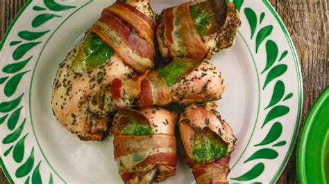 bacon-wrapped-chicken-with-herbs-recipe-rachael image