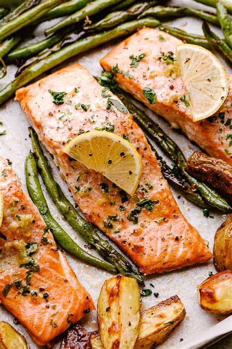 easy-baked-salmon-recipe-with-potatoes-and-green image