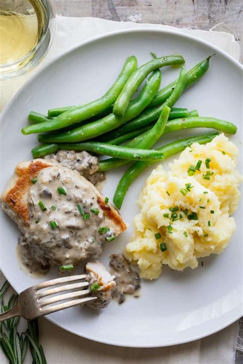 pork-chops-with-creamy-mushroom-gravy-healthy image