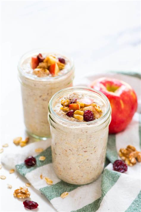 apple-cinnamon-overnight-oats-easy-breakfast-wellplatedcom image