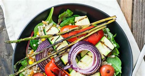 grilled-veggie-salad-with-tahini-dressing-recipe-foodal image