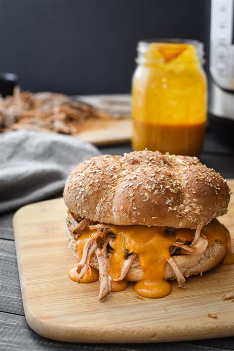 healthy-pulled-pork-with-mustard-bbq-sauce-instant-pot image