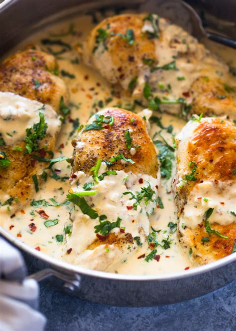 easy-one-skillet-creamy-cilantro-lime-chicken-gimme image