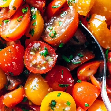 5-ingredient-marinated-tomatoes-recipe-pinch-of-yum image