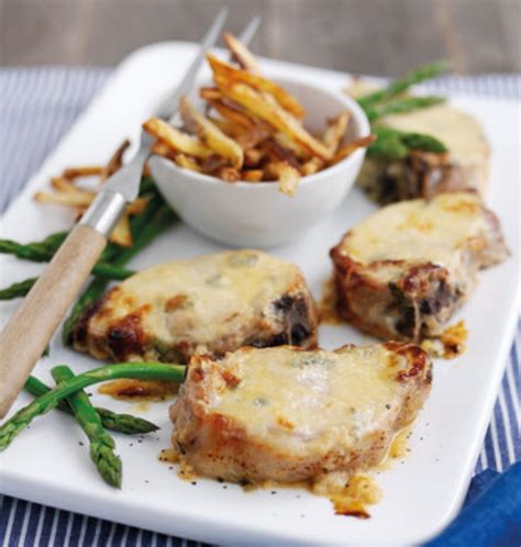 porc-chops-with-rarebit-topping-and-skinny-fries image