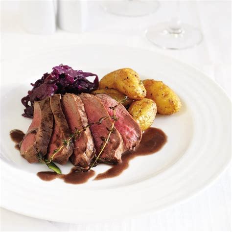 pan-roasted-venison-with-braised-red-cabbage image