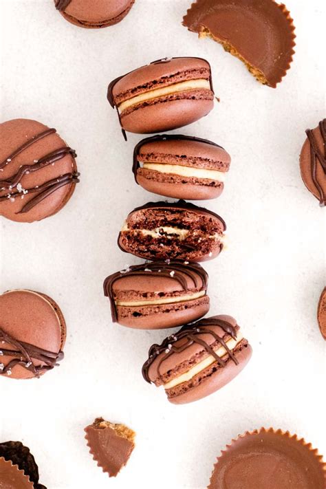 chocolate-peanut-butter-macarons-sugar-and-soul image