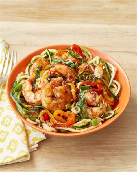 spicy-shrimp-stir-fry-with-zucchini-noodles-the-pioneer image