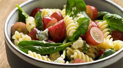 pasta-with-grapes-blue-cheese-and-spinach image