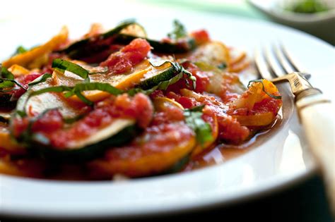 pan-cooked-summer-squash-with-tomatoes-and-basil image