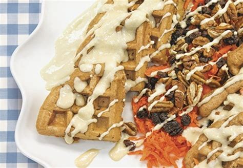 carrot-cake-waffles-with-maple-cream-cheese-drizzle-aldi image