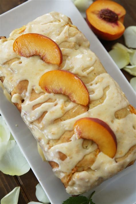 fresh-peach-bread-with-peach-glaze-mirlandras-kitchen image