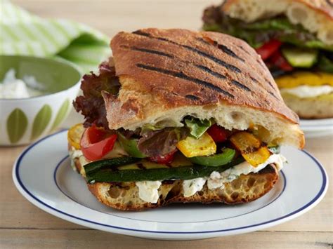 grilled-vegetable-panini-with-herbed-feta-spread image