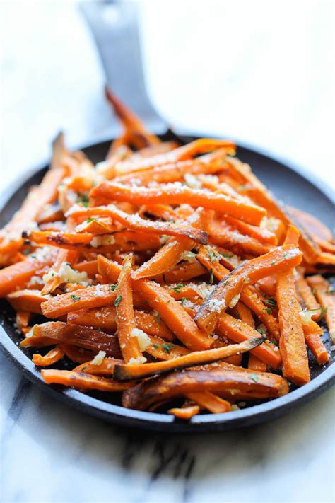 baked-garlic-sweet-potato-fries-damn-delicious image