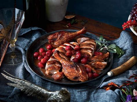 juniper-rubbed-roast-duck-with-cherry-jus image