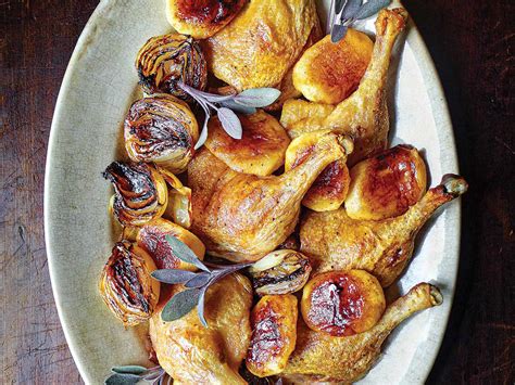 roasted-duck-with-apples-and-onions-saveur image