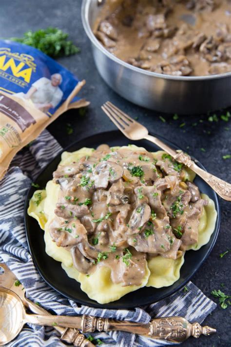 beef-stroganoff-with-mushroom-ravioli-easy-peasy-meals image