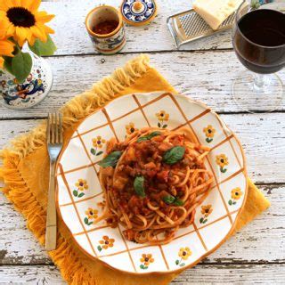pasta-with-sausage-eggplant-sauce-italian-food image