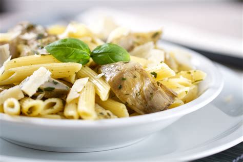 penne-pasta-with-fresh-artichokes-recipe-the-spruce image