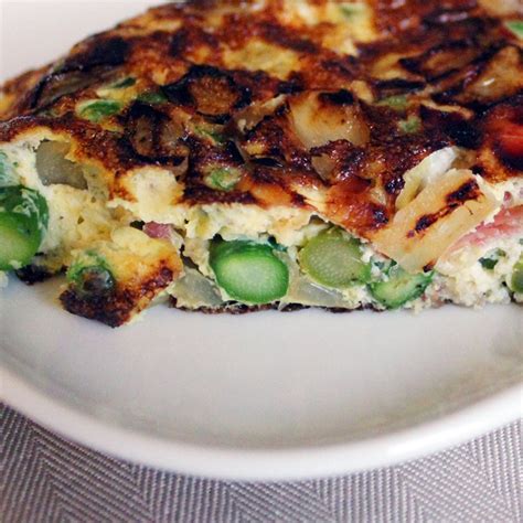 spring-frittata-with-asparagus-peas-and-pancetta image
