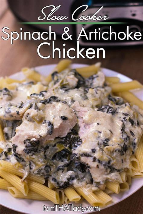 slow-cooker-spinach-and-artichoke-chicken-lauren image