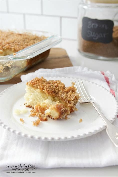 hot-milk-cake-with-brown-sugar-coconut-topping image