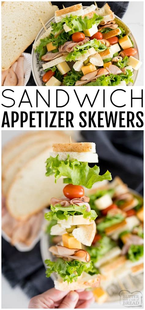 sandwich-appetizer-skewers-butter-with-a-side-of-bread image