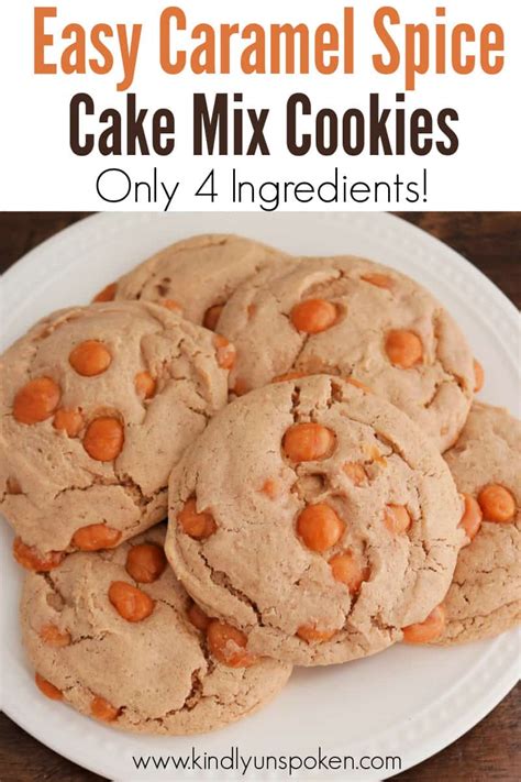 easy-caramel-spice-cake-mix-cookies-4-ingredients image