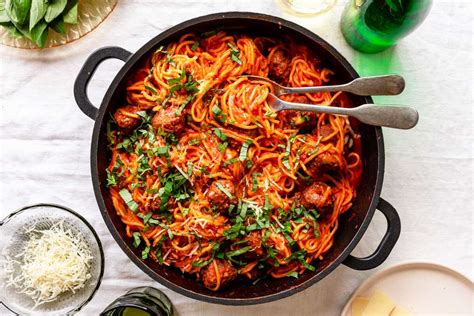 skillet-spaghetti-and-meatballs-recipe-the-spruce-eats image