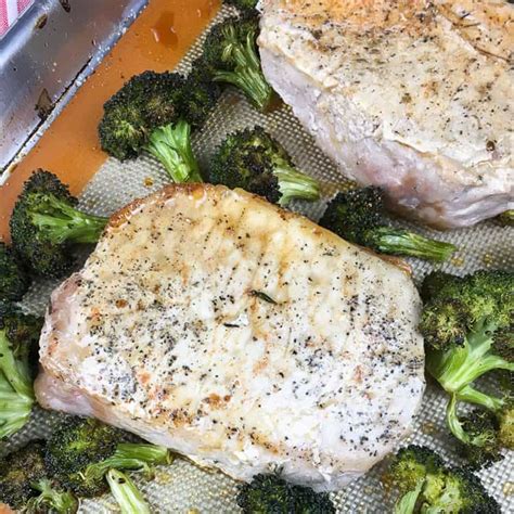one-pan-baked-pork-chops-and-broccoli-all-she-cooks image