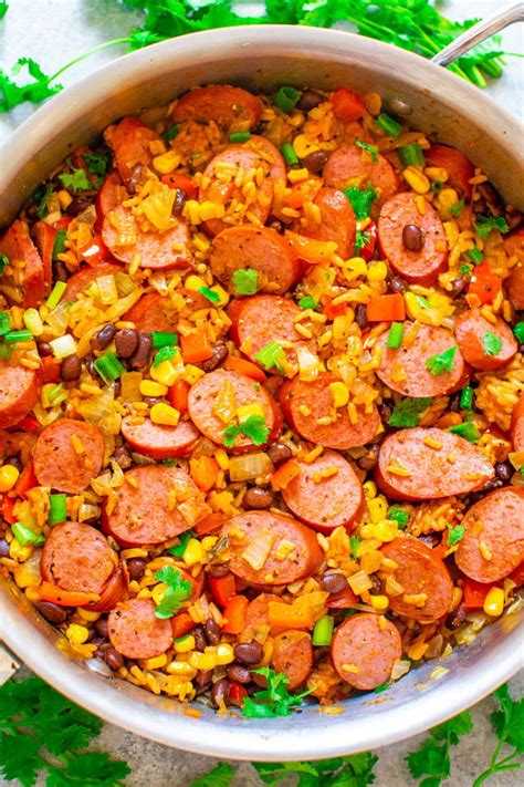 15-minute-mexican-sausage-black-beans-and-rice-skillet image