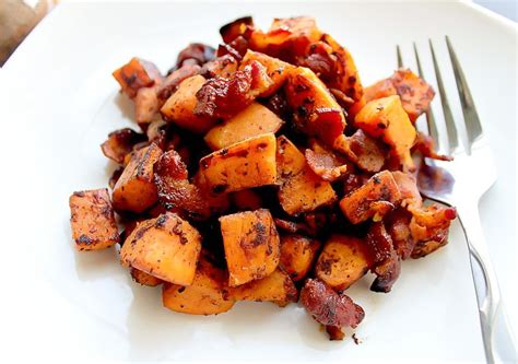maple-bacon-sweet-potato-hash-recipe-delicious-little image