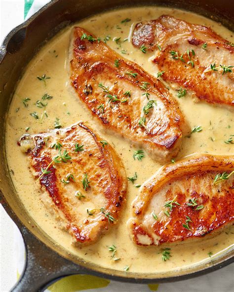 easy-creamy-mustard-pork-chops-recipe-kitchn image