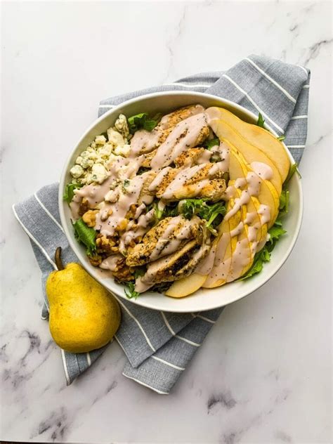chicken-pear-and-blue-cheese-salad-cooking-with-fudge image