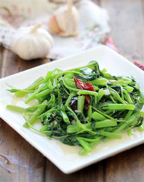 chinese-water-spinach-stir-fry-china-sichuan-food image