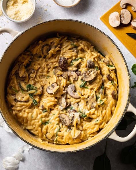 one-pot-creamy-mushroom-and-spinach-orzo-kitchn image