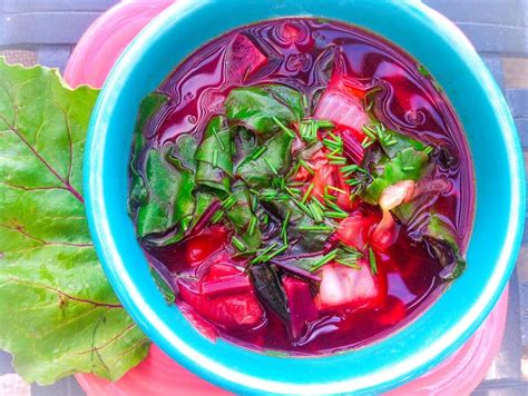 borscht-with-beets-and-beet-greens image