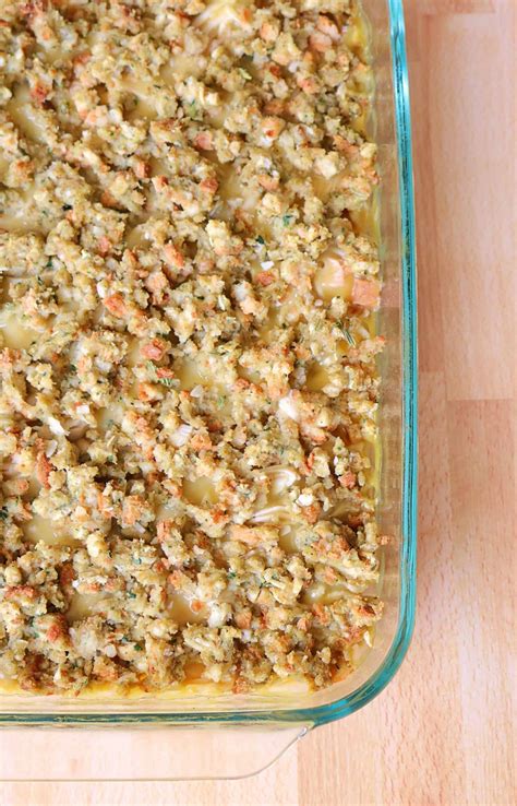 easy-chicken-and-stuffing-casserole-with-stove-top image