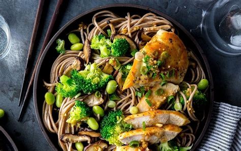 chicken-and-soba-noodle-salad-with-ginger-dressing image