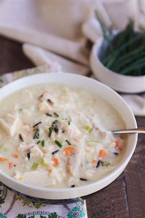 simple-creamy-chicken-and-wild-rice-soup-mels image