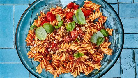 romesco-pasta-salad-with-basil-and-parmesan-the image