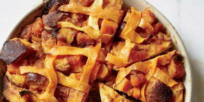 pumpkin-pie-bread-pudding-with-bourbon-pecan-hard-sauce image