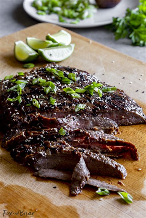 asian-grilled-flank-steak-recipe-fox-and-briar image