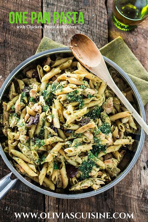 one-pan-pasta-with-chicken-pesto-and-olives-olivias image