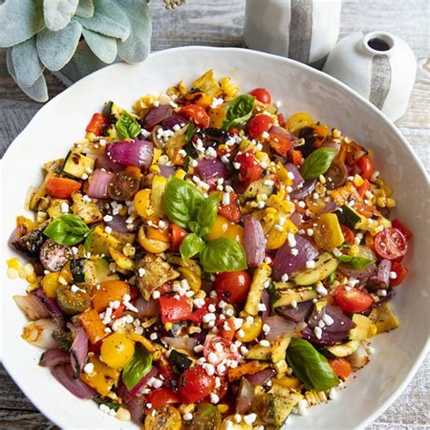 grilled-vegetable-salad-with-goat-cheese-crumbles image